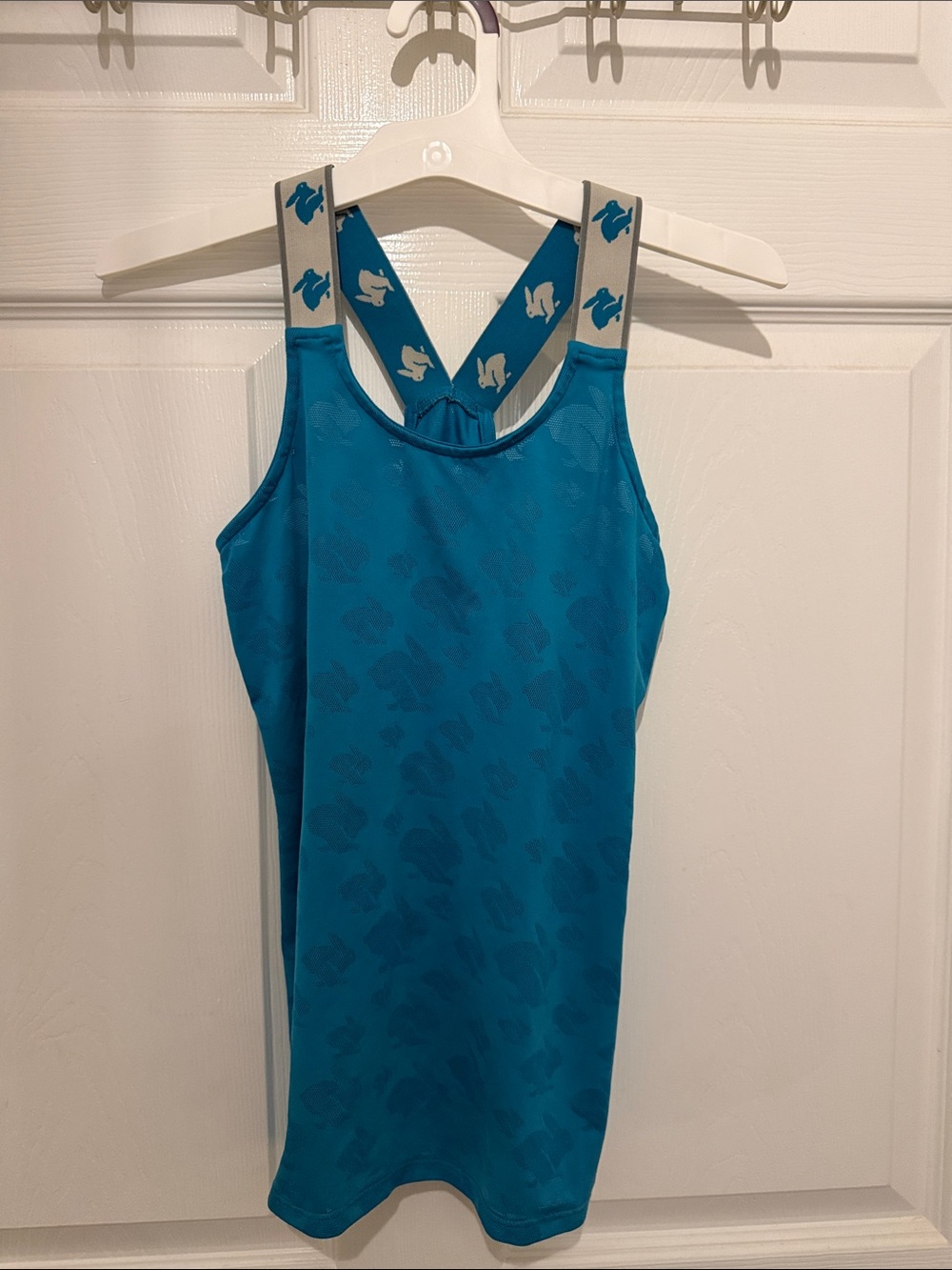 Rabbit Teal Athletic Racerback Tank Top with Contrast Straps
